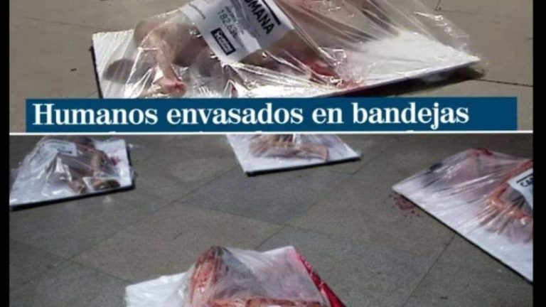 Human0s envasados en band3jas